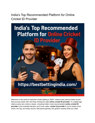 India’s Top Recommended Platform for Online Cricket ID Provider