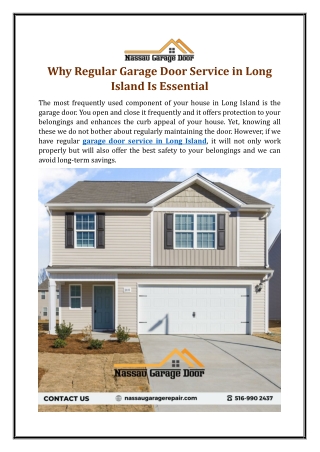 Why Regular Garage Door Service in Long Island Is Essential