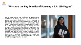 What Are the Key Benefits of Pursuing a B.A. LLB Degree
