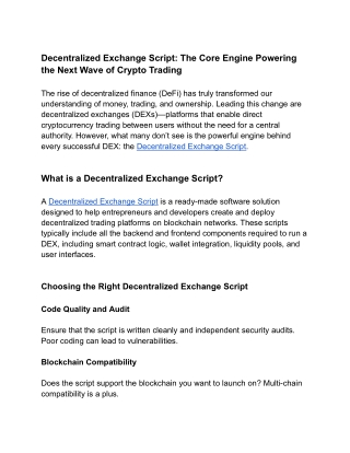 Decentralized Exchange Script_ The Core Engine Powering the Next Wave of Crypto Trading