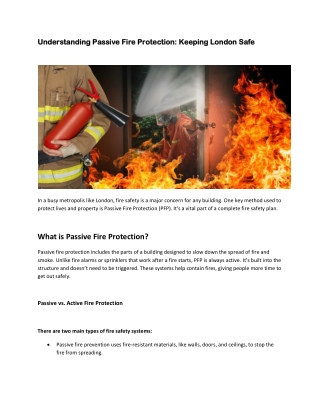 Understanding Passive Fire Protection: Keeping London Safe