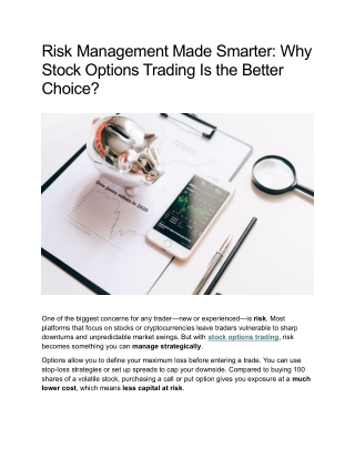 Risk Management Made Smarter: Why  Stock Options Trading Is the Better  Choice?