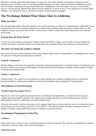 The  Psychological science  Responsible For What  Creates  Online Slots So  Popu