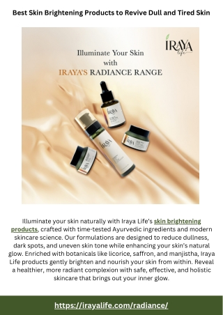 Best Skin Brightening Products to Revive Dull and Tired Skin