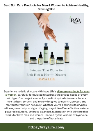 Best Skin Care Products for Men & Women to Achieve Healthy, Glowing Skin