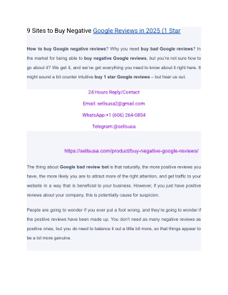 9 Sites to Buy Negative Google Reviews in 2025 (1 Star