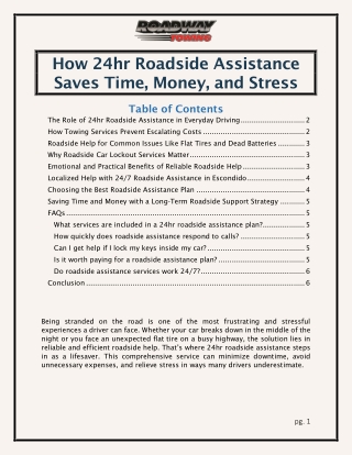 how 24hr roadside assistance saves time money and stress