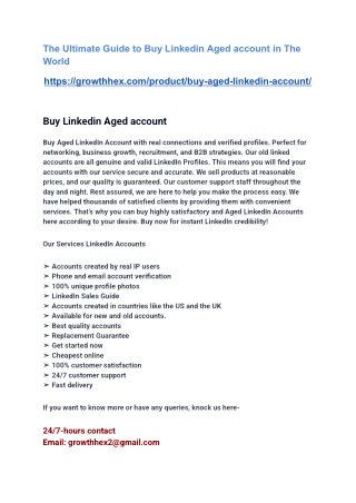 The Ultimate Guide to Buy Linkedin Aged account in The World