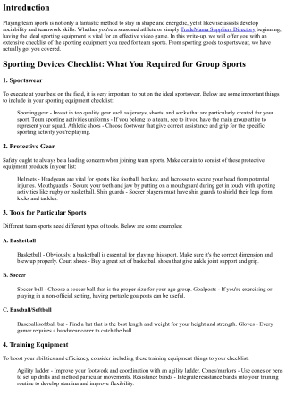 Sporting Equipment List: What You Need for Team Sports
