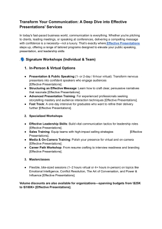 Effective Presentation