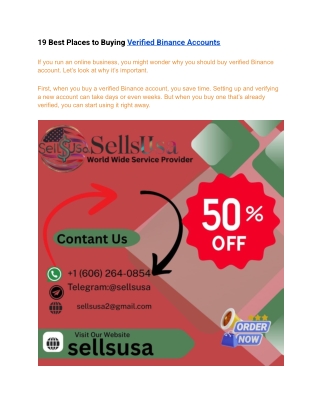 19 Best Places to Buying Verified Binance Accounts