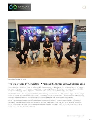 The Importance of Networking: A Personal Reflection with a Business Lens