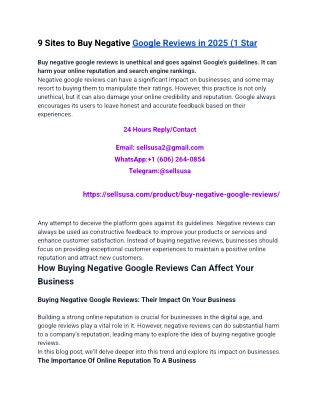 9 Sites to Buy Negative Google Reviews in 2025 (1 Star (1)