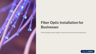 Fiber Optic Installation for Businesses