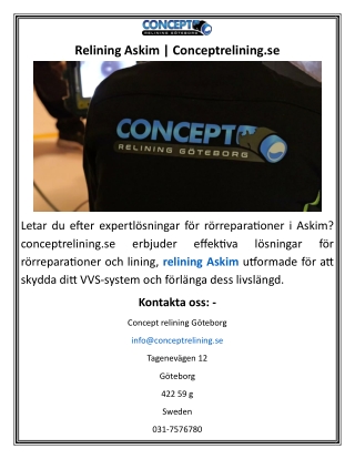 Relining Askim Conceptrelining.se