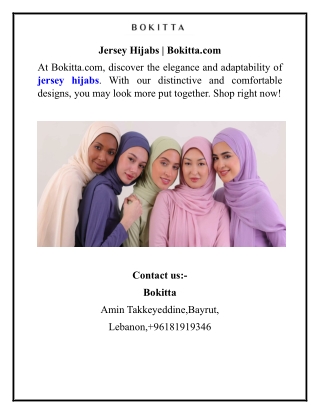Jersey Hijabs Bokitta.com