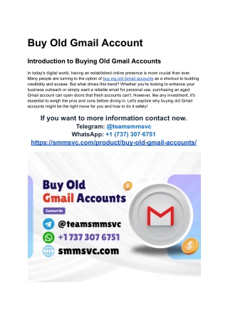Stream Buy Old Gmail Accounts by Dan M. Hawkins