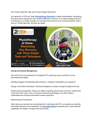 Can _Physio Near Me_ Help with Chronic Fatigue Syndrome_