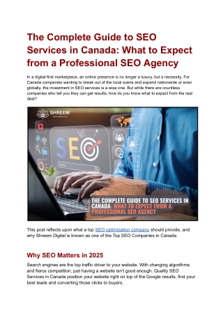 The Complete Guide to SEO Services in Canada_ What to Expect from a Professional SEO Agency