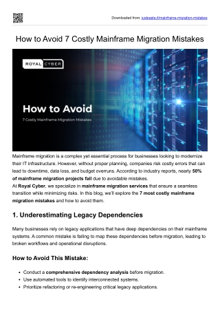 How to Avoid 7 Costly Mainframe Migration Mistakes