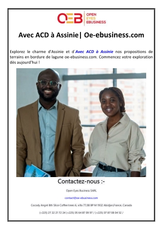 Avec ACD à Assinie| Oe-ebusiness.com