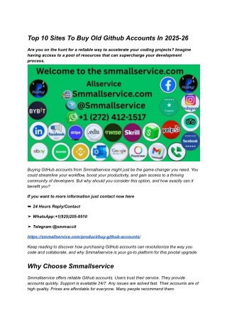 Top 10 Sites To Buy Old Github Accounts In 2025-26