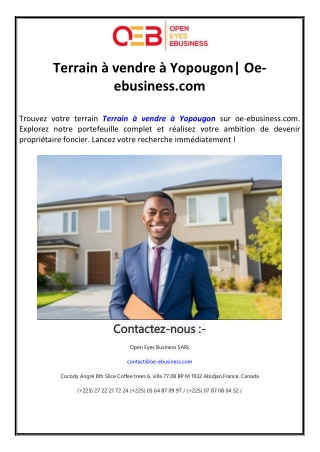 Terrain à vendre à Yopougon| Oe-ebusiness.com