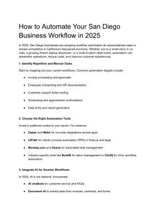 How to Automate Your San Diego Business Workflow in 2025