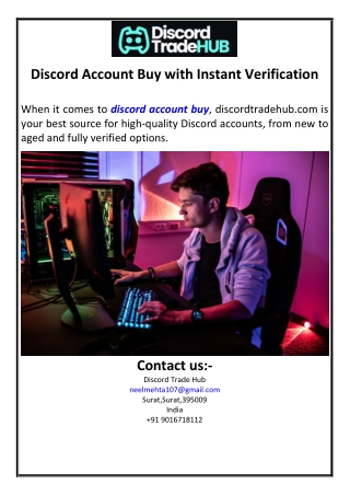 Discord Account Buy with Instant Verification