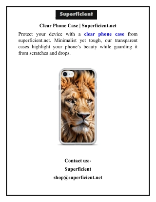 Clear Phone Case Superficient.net