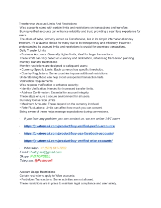 Transferwise Account Limits And Restrictions (2)