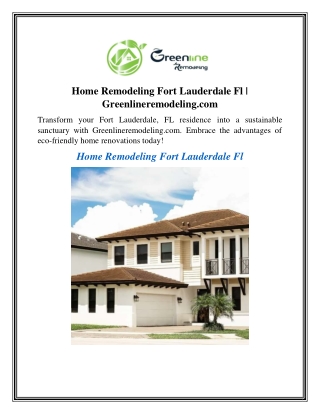 Home Remodeling Fort Lauderdale Fl Greenlineremodeling.com