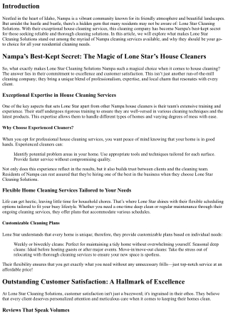 Nampa’s Best-Kept Secret: The Magic of Lone Star’s House Cleaners