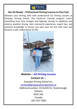 Get G2-Ready – Professional Driving Lessons to Pass Fast