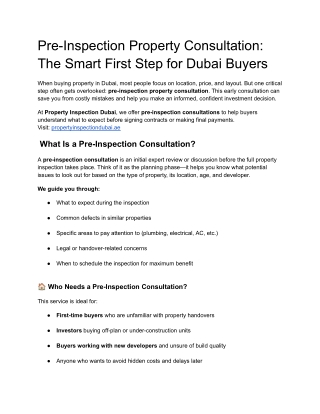 Property Inspection Dubai UAE