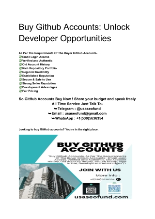 Buy Github Accounts_ Unlock Developer Opportunities
