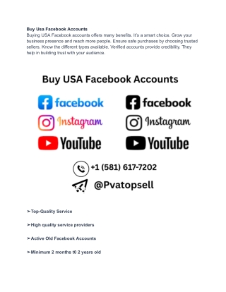 Buy USA Facebook Accounts