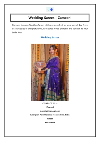 Wedding Sarees  Zameeni