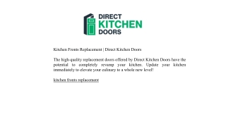 Kitchen Fronts Replacement | Direct Kitchen Doors