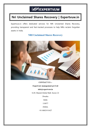 Nri Unclaimed Shares Recovery  Expertvuw.in