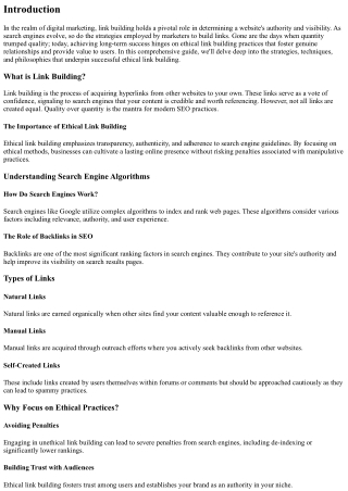 Achieving Long-Term Success with Ethical Link Building Practices