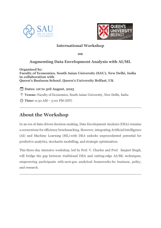 International Workshop on Augmenting Data Envelopment Analysis with AI