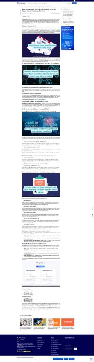 Disaster Recovery là gì? Tầm quan trọng và kế hoạch phục hồi sau thảm họa (DR Pl