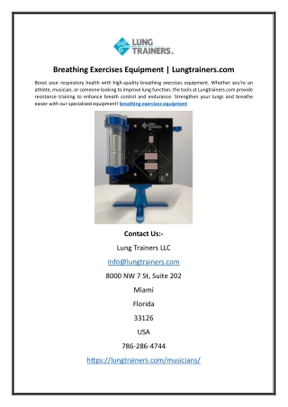 Breathing Exercises Equipment | Lungtrainers.com