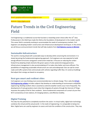 Future Trends in the Civil Engineering Field