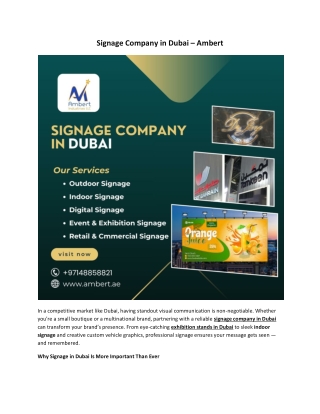 New Signage Company in Dubai PDF