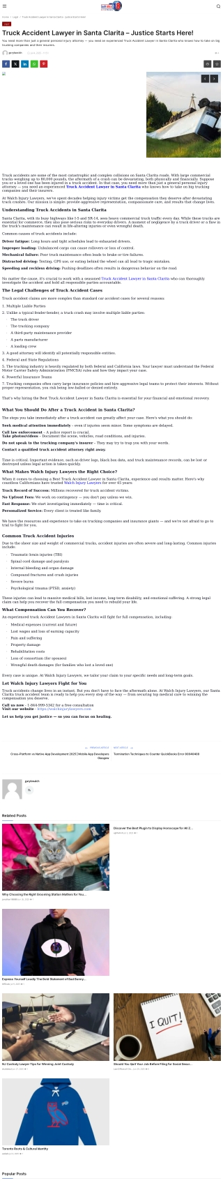 Truck Accident Lawyer in Santa Clarita – Justice Starts Here!