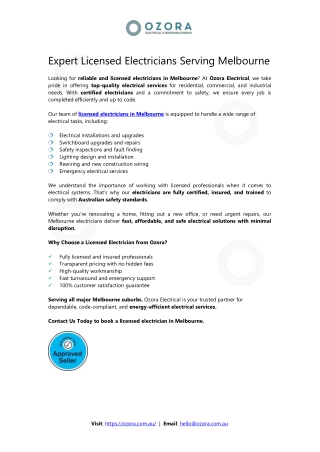 Trusted Licensed Electricians in Melbourne