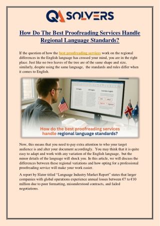How Do The Best Proofreading Services Handle Regional Language Standards