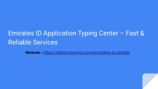 Emirates ID Application Typing Center – Fast & Reliable Services
